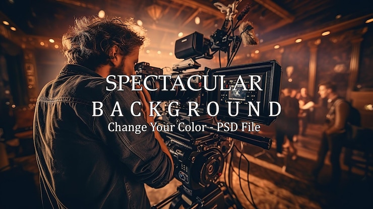 PSD direttore della fotografia cameraman programma cinematografico focalizzato regista
