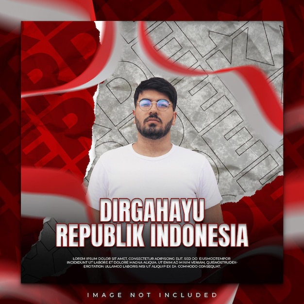 DIRGAHAYU MERDEKA REPUBLICA INDONÉSIA Média social TEMPLATE de postagem