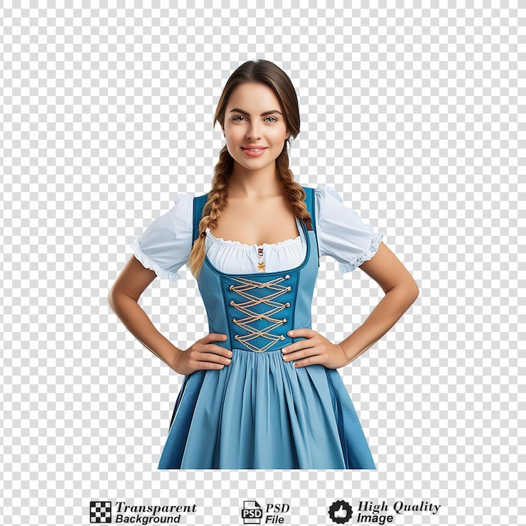PSD dirndl aislado sobre un fondo transparente