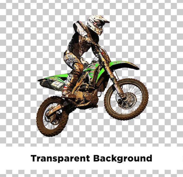 Dirt Bike 02 Riding Drifting sautant sur un fond transparent