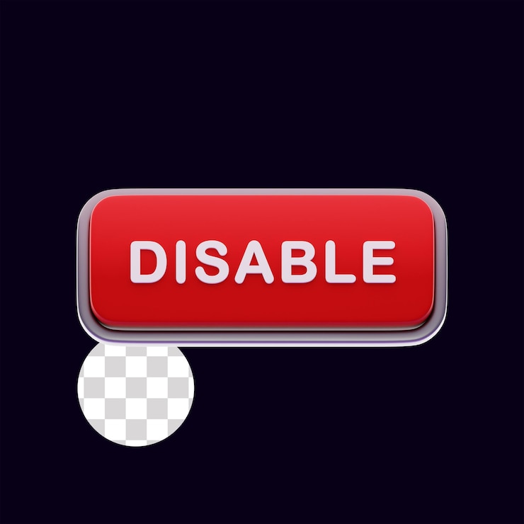 PSD disabilitare il pulsante rosso clicca su call to action