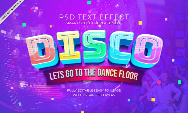 PSD disco dance piso efecto texto