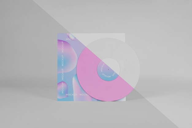 PSD disco de vinil retrô com modelo abstrato de embalagem