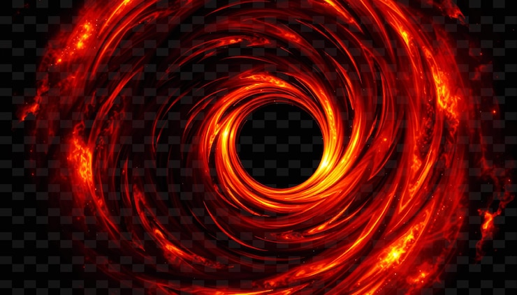 PSD disco di accrescimento agitato con intenso cremisi e arancione ondulato con sfondo di neon kepleri png