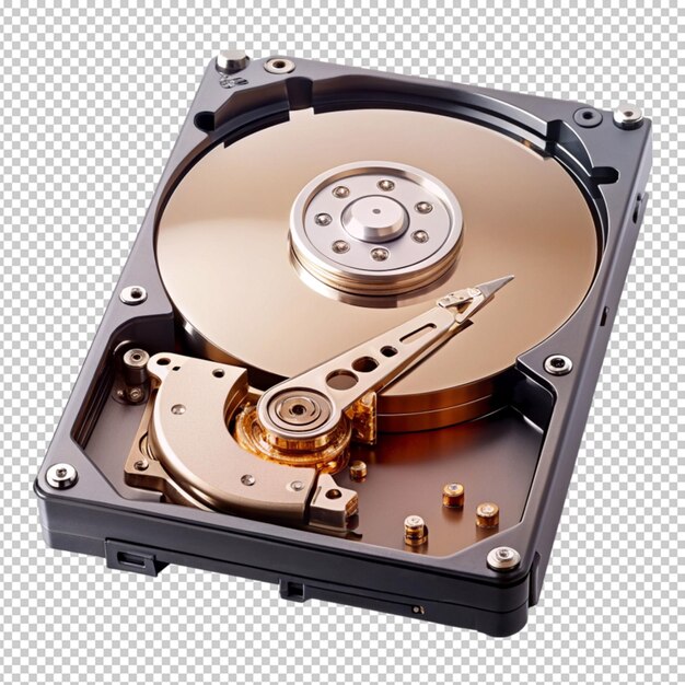 disco duro de la computadora en un fondo transparente