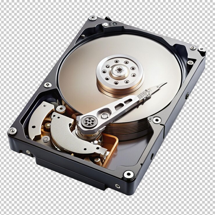 PSD disco duro de la computadora en un fondo transparente