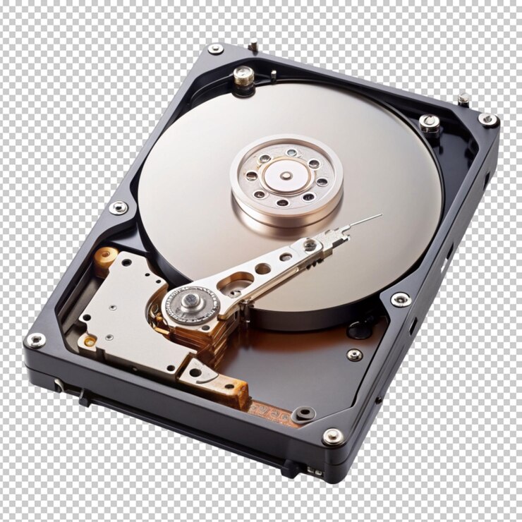 PSD disco duro de la computadora en un fondo transparente