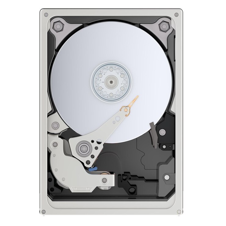 PSD disco duro hd vista delantera renderización 3d aislada en un fondo transparente