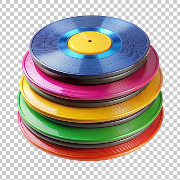 Disco in vinile colorato su trasparente