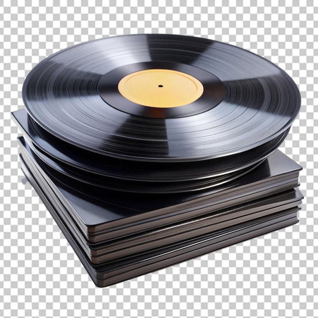 Disco negro en fondo transparente generado por Ai