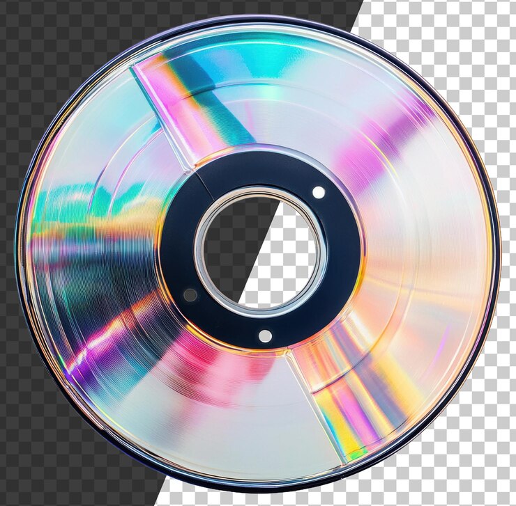 PSD disco reflectante en fondo blanco recortado png