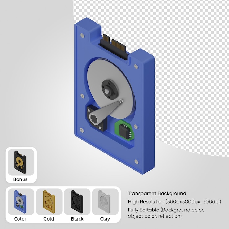 PSD disco rigido 3d
