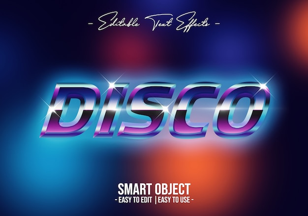 PSD disco-text-style-effekt