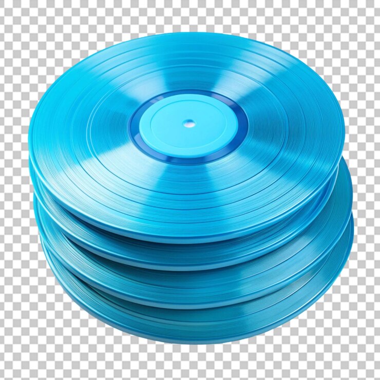 PSD disco de vinilo antiguo aislado sobre un fondo transparente