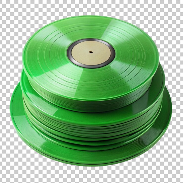 PSD disco de vinilo antiguo aislado sobre un fondo transparente