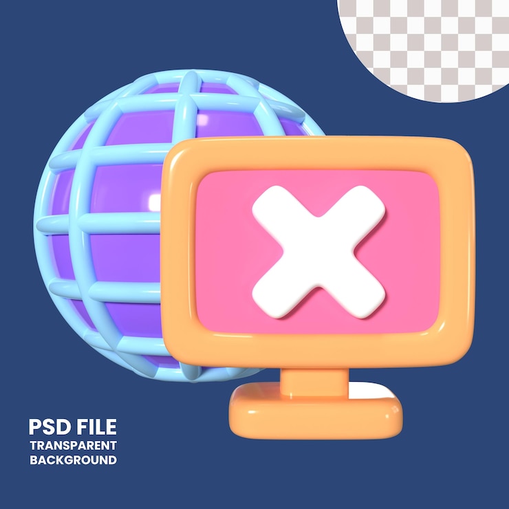 PSD disconnected 3d illustration icon