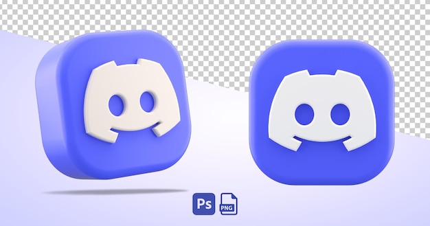 Discord icono de aplicación de logotipo aislado en fondo transparente símbolo recortado en representación 3D