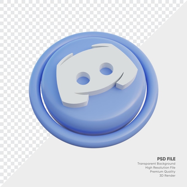Discord isometric 3d style logo concept icon in round isolated