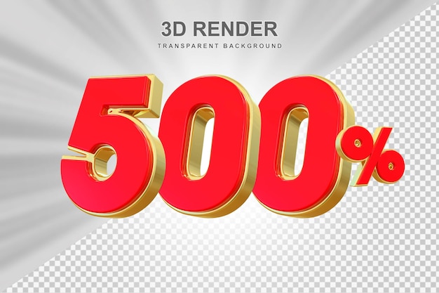Discote del 500 por ciento de venta del número rojo