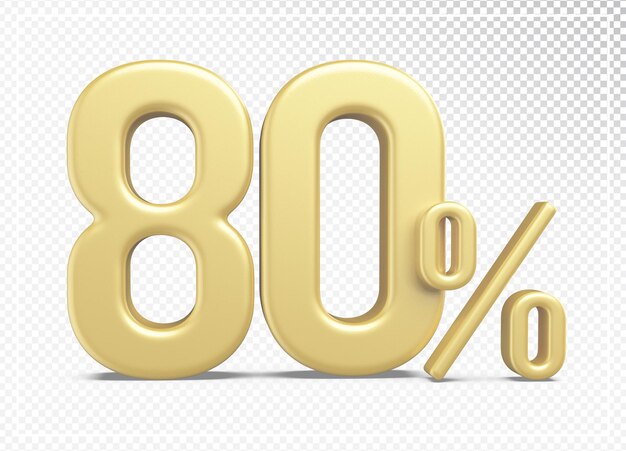 Discount 80 percent gold 3d number