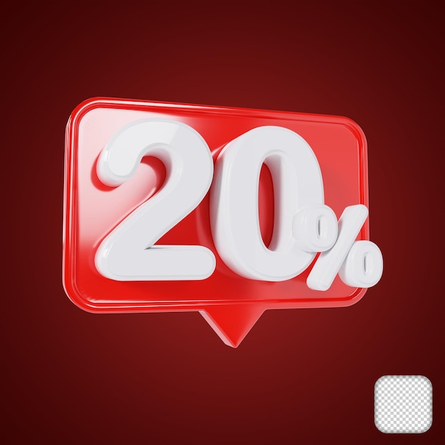 Discount Chat 20 pour cent illustration en 3D