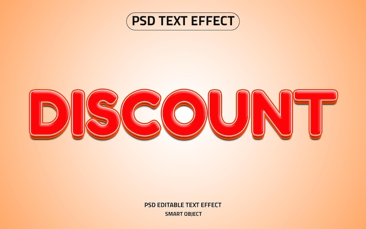PSD discount text effect style logo mockup
