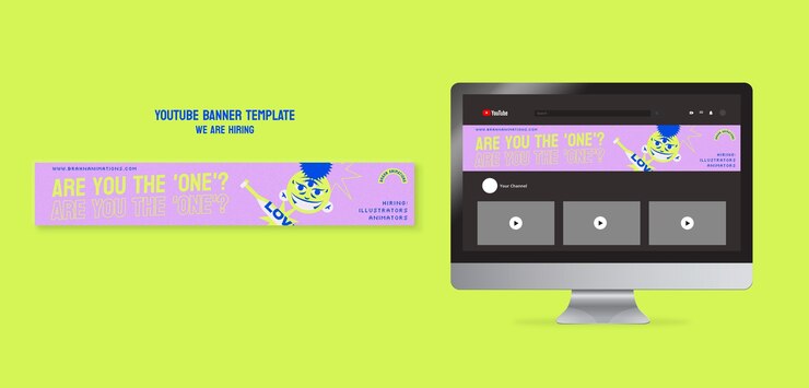 PSD disegnato a mano stiamo assumendo banner youtube