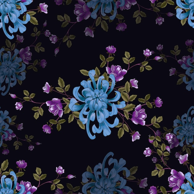 disegno a pattern senza cuciture di crisantemo