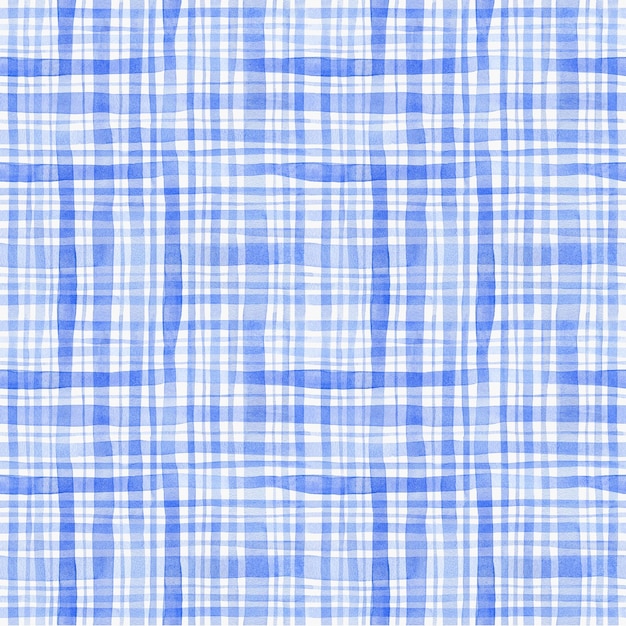 Disegno a scacchi blu senza cuciture ad acquerello elemento di design carta di avvolgimento tessile