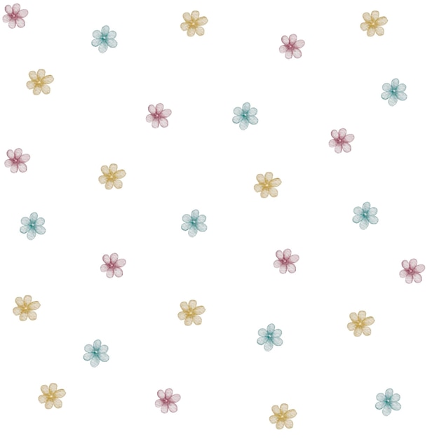 Disegno ad acquerello digitale con fiori d'estate