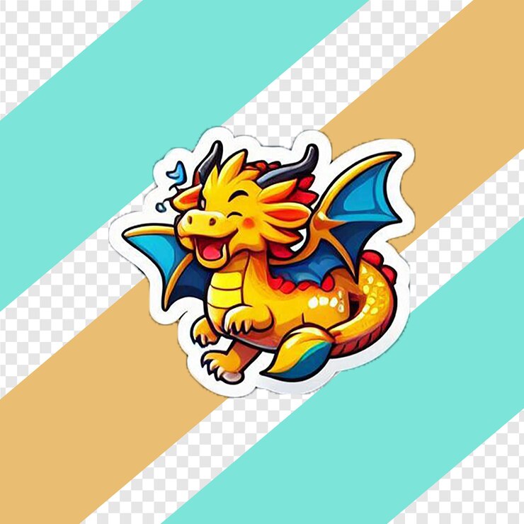 PSD disegno animato di un adesivo del drago