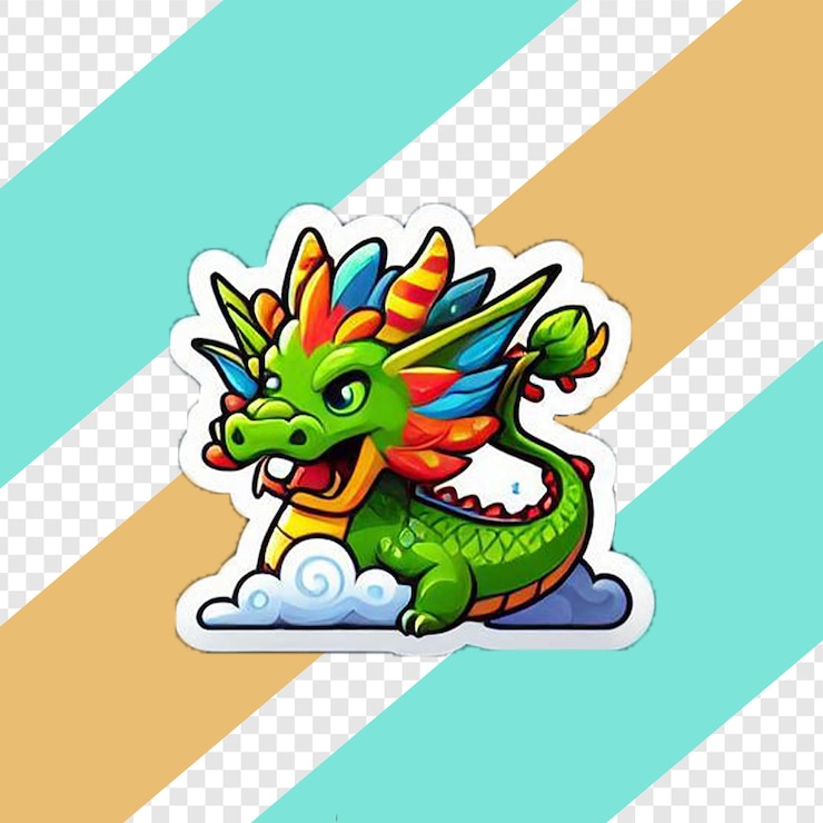 PSD disegno animato di un adesivo del drago