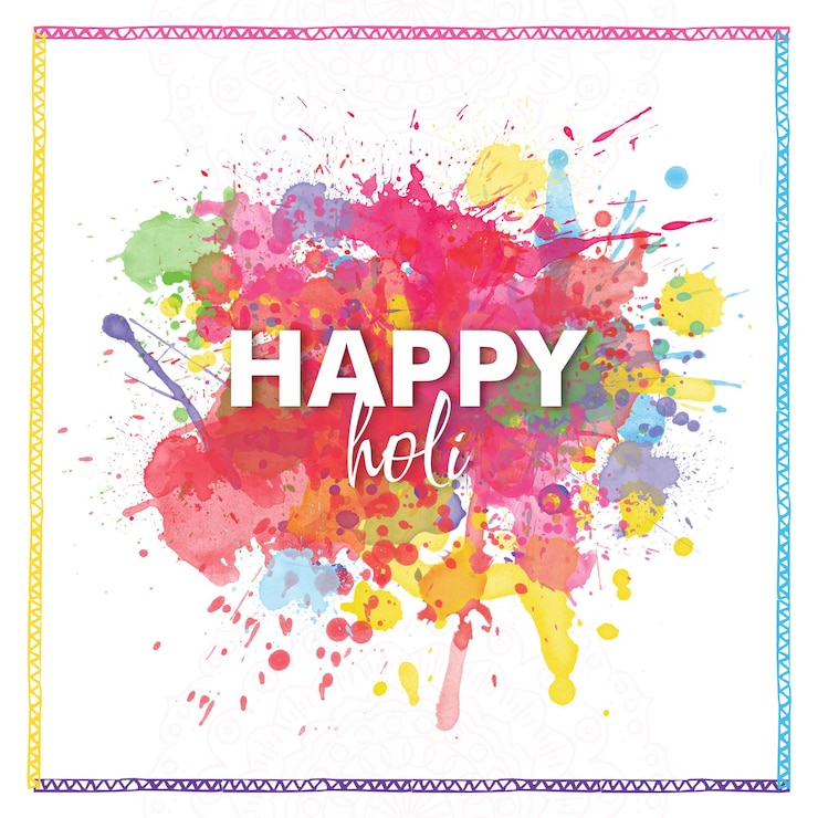 PSD disegno del banner di happy holi
