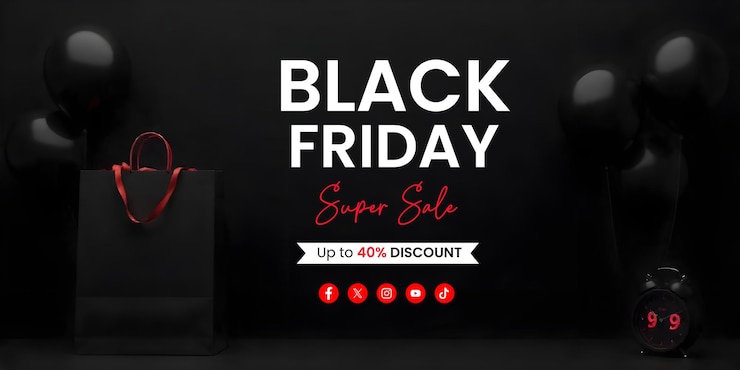PSD disegno del black friday per banner pubblicitari