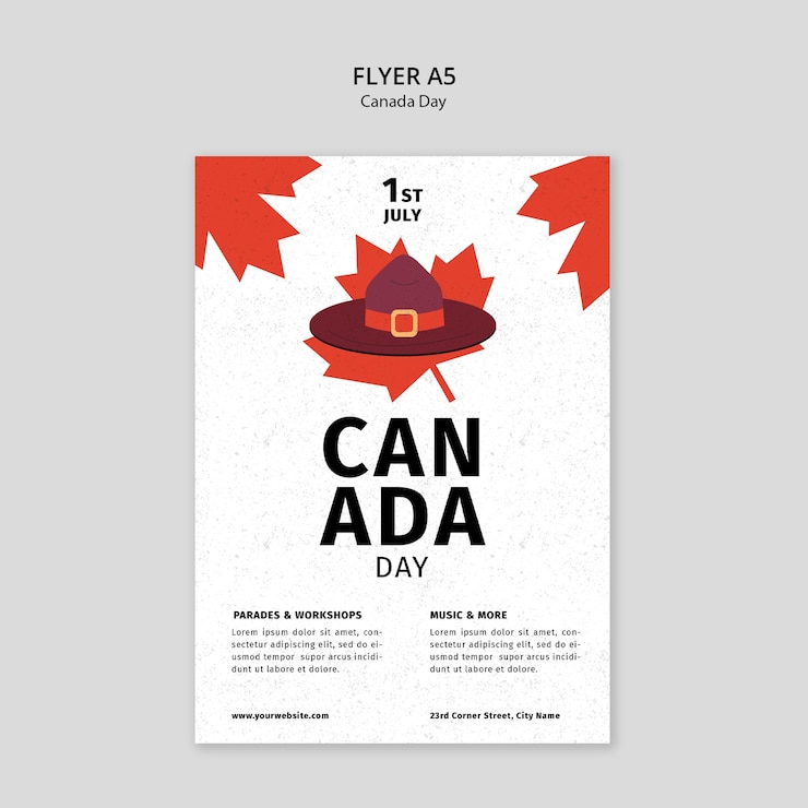 PSD disegno del modello del giorno del canada