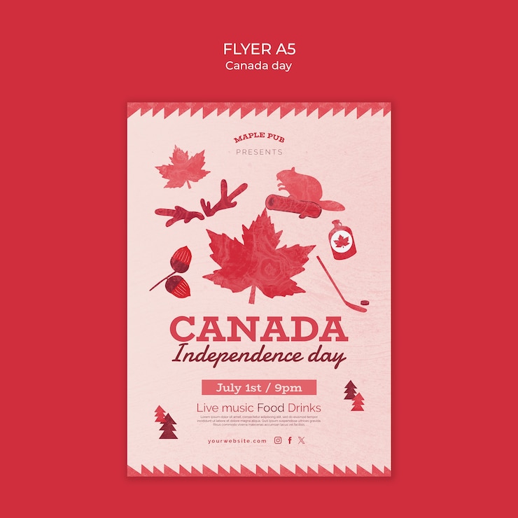 PSD disegno del modello del giorno del canada