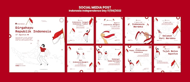 Disegno del modello del giorno dell'indipendenza dell'Indonesia