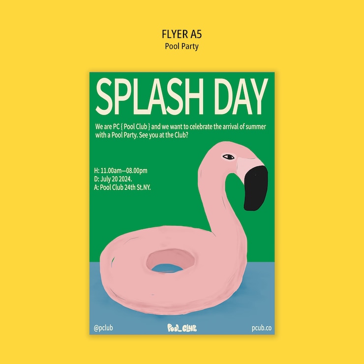 PSD disegno del modello della festa in piscina