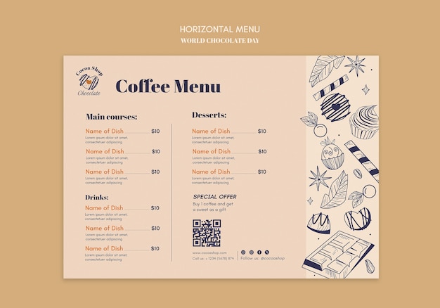 Disegno del modello della Giornata Mondiale della Cioccolata