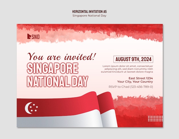 Disegno del modello della giornata nazionale di Singapore