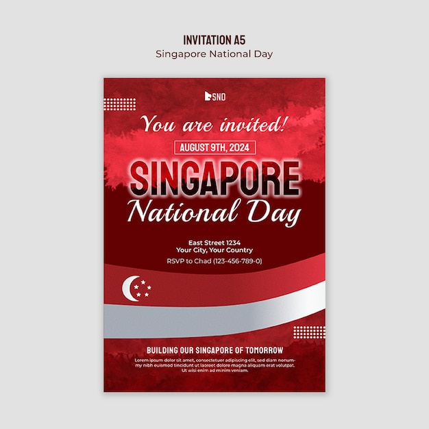 Disegno del modello della giornata nazionale di Singapore