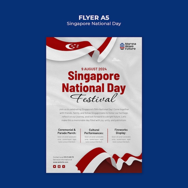 Disegno del modello della giornata nazionale di Singapore