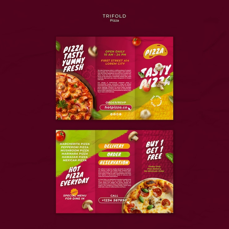 PSD disegno del modello della pizza