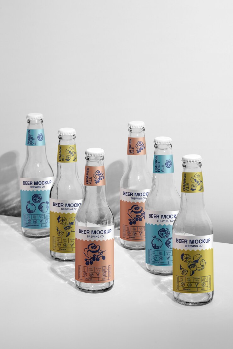 PSD disegno del modello di bottiglia di birra