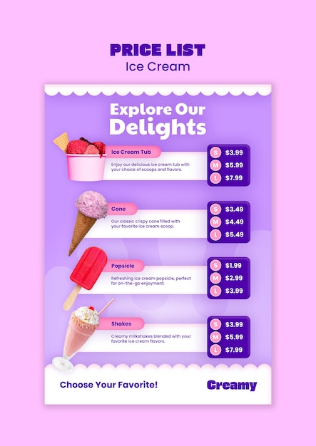 Disegno del modello di gelato