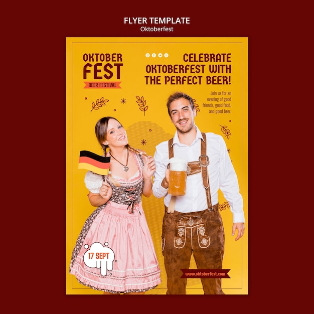 Disegno del modello di poster dell'Oktoberfest