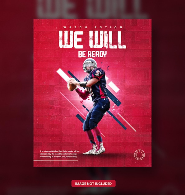 Disegno del modello di poster di sport di football americano