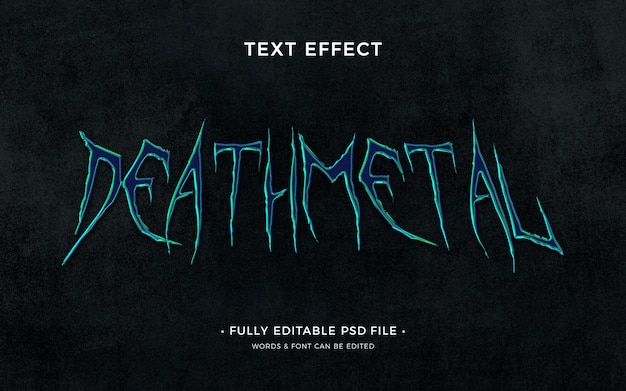 Disegno del modello effetto testo Death Metal