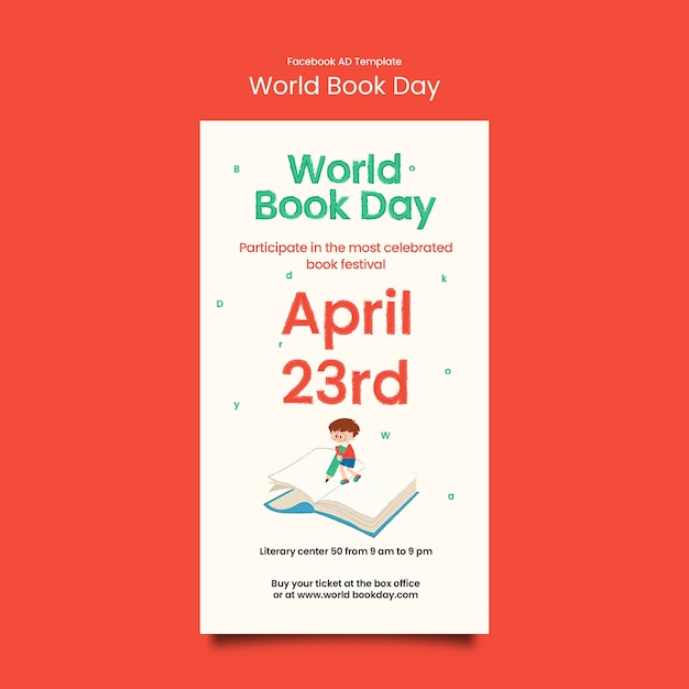 Disegno del modello per la Giornata Mondiale del Libro