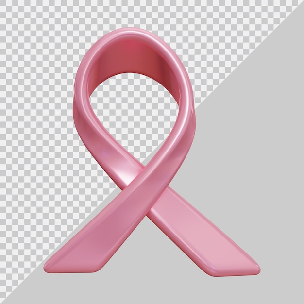 Disegno dell'icona del nastro del cancro con stile moderno 3d